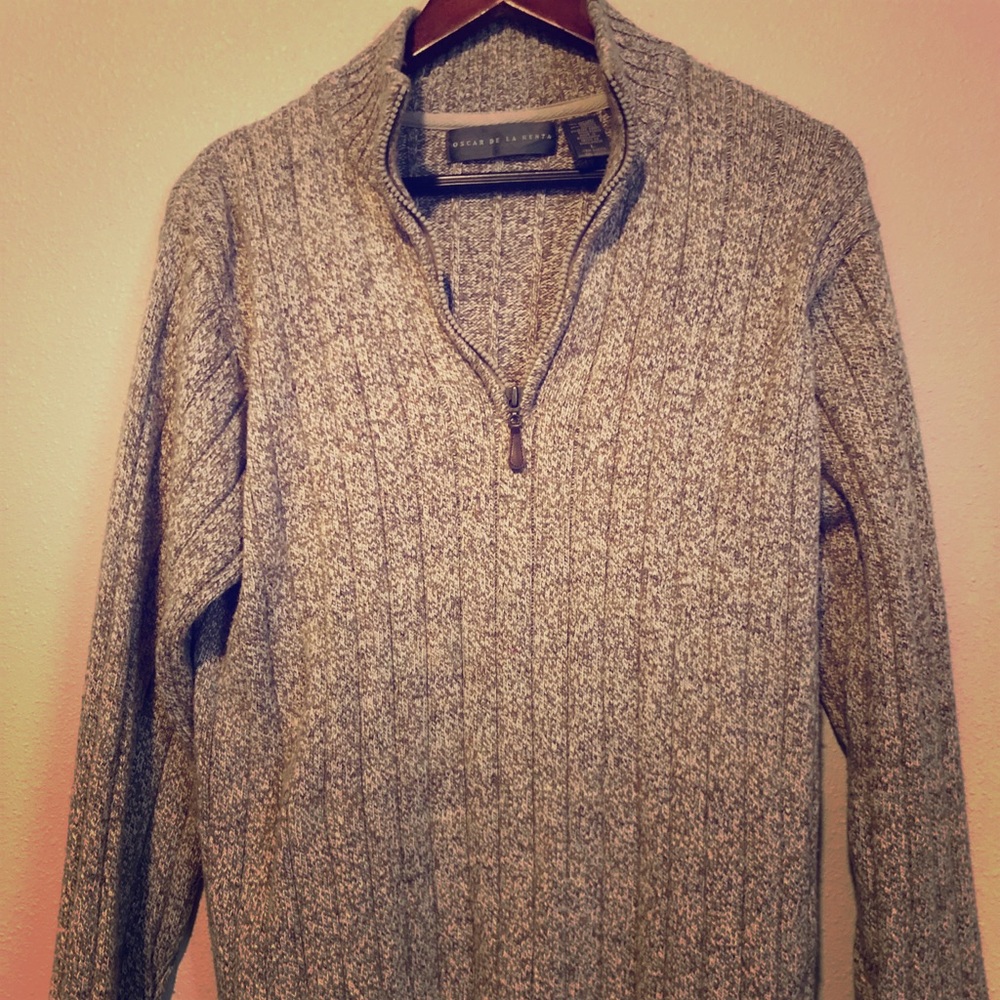 OSCAR DE LA RENTA - 1/2 zip vintage sweater - med